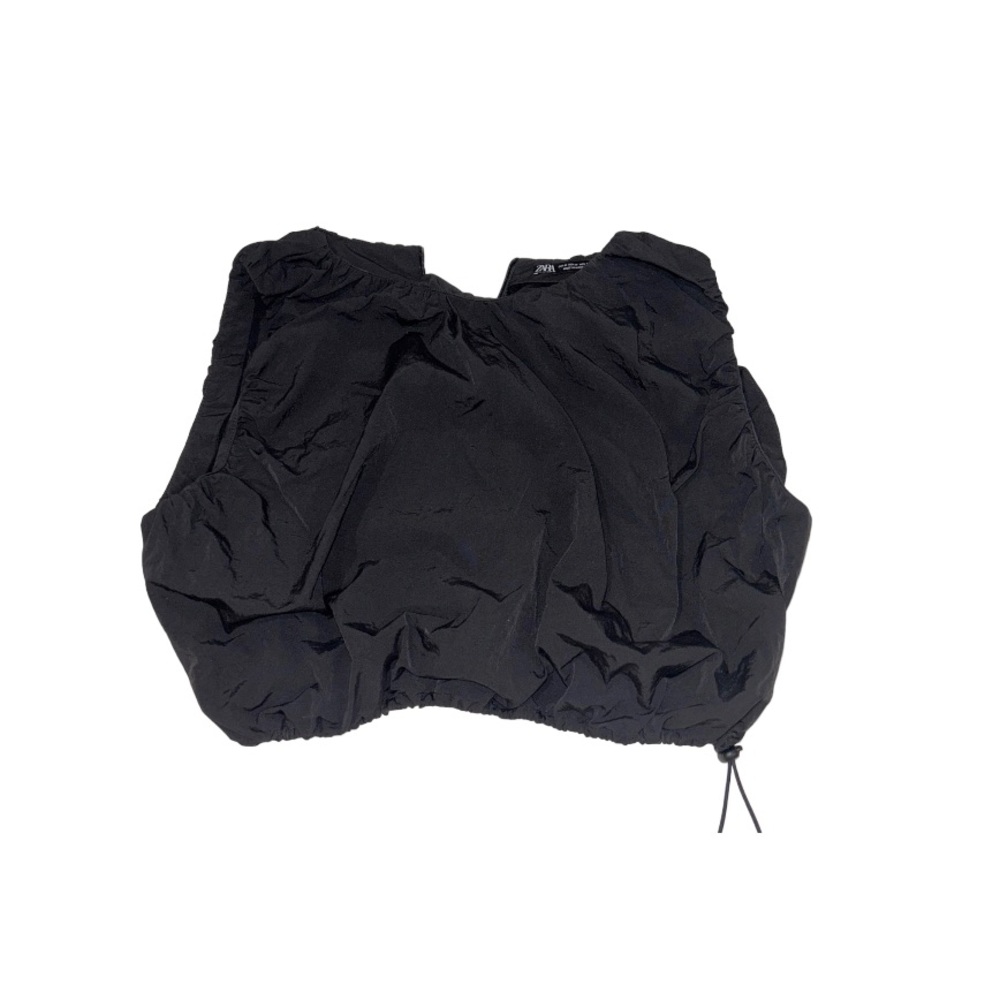 Zara black parachute cinch adjustable shirt